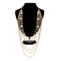 Thumbnail for Boho Layered Gold Tone Pearl Cable Chain Necklace - ArtGalleryZen