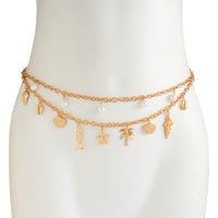 Thumbnail for Boho Layered Goldfish Coconut Tree Starfish Tassel Waist Chain - ArtGalleryZen