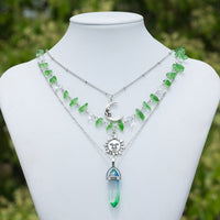 Thumbnail for Boho Layered Healing Crystal Sun Moon Pendant Turquoise Stone Necklace Set - ArtGalleryZen