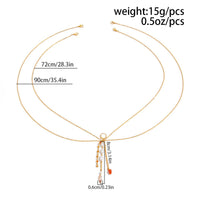 Thumbnail for Boho Layered Pearl Crystal Stone Tassel Bikini Body Chain - ArtGalleryZen