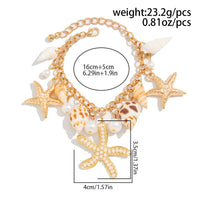 Thumbnail for Boho Layered Starfish Pearl Natural Conch Charm Necklace Bracelet - ArtGalleryZen