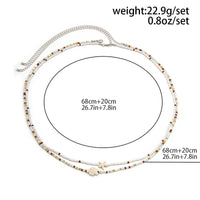 Thumbnail for Boho Layered Starfish Turtle Crystal Seed Beaded Belly Chain Set - ArtGalleryZen