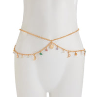 Thumbnail for Boho Layered Sun Moon Star Crystal Stone Tassel Waist Chain - ArtGalleryZen