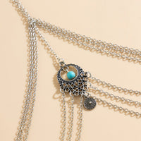 Thumbnail for Boho Layered Turquoise Relief Pattern Charm Elastic Thigh Leg Chain - ArtGalleryZen