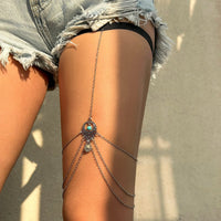 Thumbnail for Boho Layered Turquoise Relief Pattern Charm Elastic Thigh Leg Chain - ArtGalleryZen