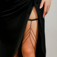 Thumbnail for Boho Layering Rhinestone Inlaid Elastic Saturn Thigh Leg Chain - ArtGalleryZen
