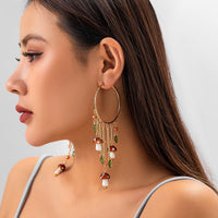 Thumbnail for Boho Mushroom Tassel Dangle Hoop Earrings - ArtGalleryZen