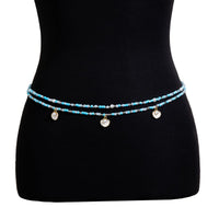 Thumbnail for Boho Ocean Style Crystal Beaded Enamel Shell Pendant Waist Chain Set - ArtGalleryZen