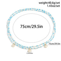 Thumbnail for Boho Ocean Style Crystal Beaded Enamel Shell Pendant Waist Chain Set - ArtGalleryZen