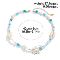 Thumbnail for Boho Pearl Crystal Beaded Conch Turtle Necklace - ArtGalleryZen