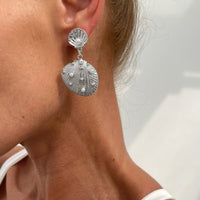 Thumbnail for Boho Pearl Inlaid Shell Dangle Earrings - ArtGalleryZen