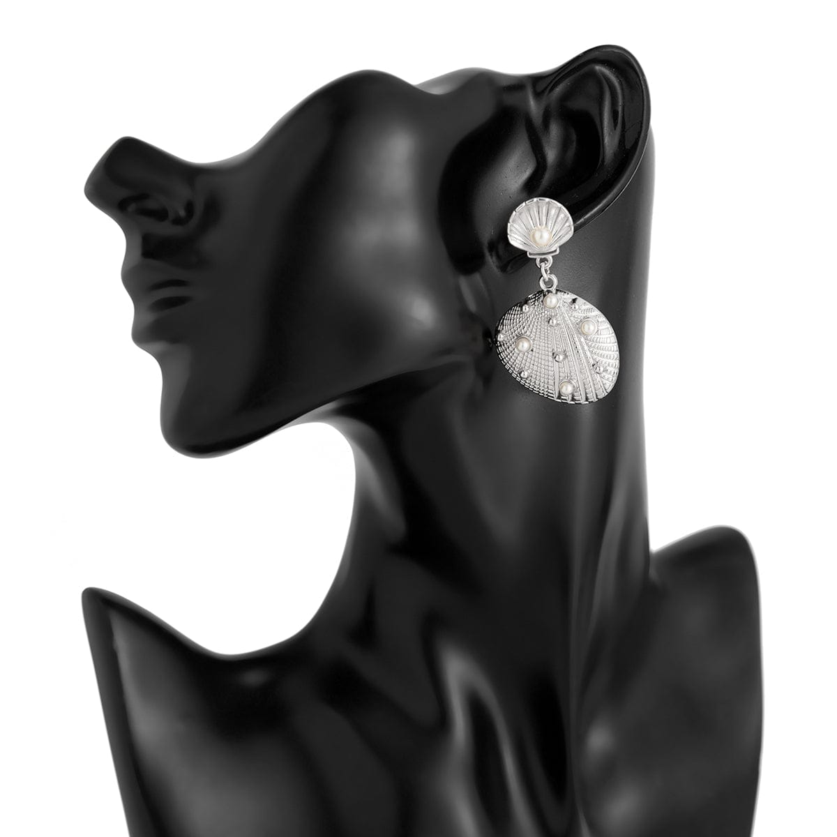 Boho Pearl Inlaid Shell Dangle Earrings - ArtGalleryZen