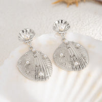 Thumbnail for Boho Pearl Inlaid Shell Dangle Earrings - ArtGalleryZen