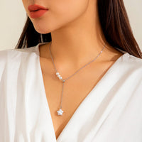 Thumbnail for Boho Star Pendant Pearl Chain Y Necklace - ArtGalleryZen