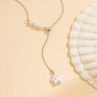 Thumbnail for Boho Star Pendant Pearl Chain Y Necklace - ArtGalleryZen
