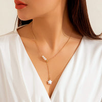 Thumbnail for Boho Star Pendant Pearl Chain Y Necklace - ArtGalleryZen