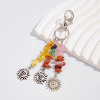 Thumbnail for Boho Sun Pendant Colorful Turquoise Stone Chain Keychain - ArtGalleryZen