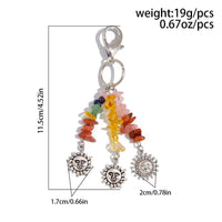 Thumbnail for Boho Sun Pendant Colorful Turquoise Stone Chain Keychain - ArtGalleryZen