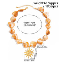 Thumbnail for Boho Sun Pendant Natural Shell Necklace - ArtGalleryZen