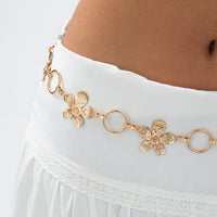 Thumbnail for Boho Textured Flower Hoop Waist Chain - ArtGalleryZen
