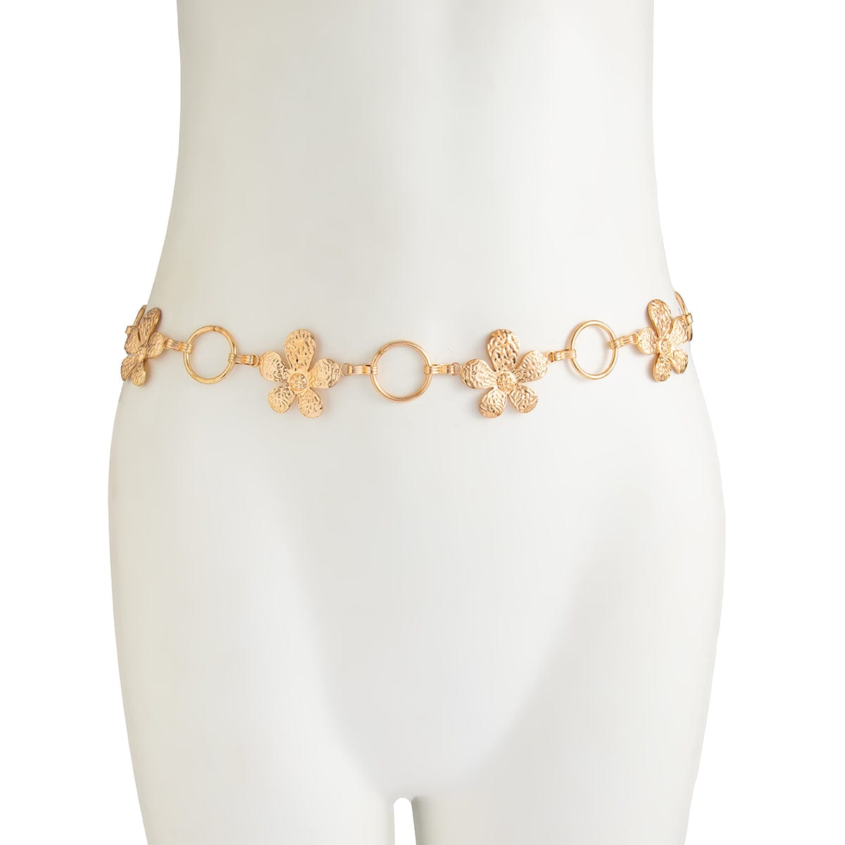 Boho Textured Flower Hoop Waist Chain - ArtGalleryZen
