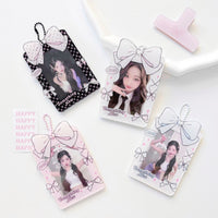 Thumbnail for Bowknot Polka Dots Kpop Keychain Acrylic Photocard Holder - ArtGalleryZen
