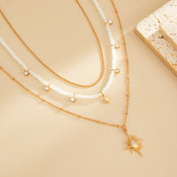 Thumbnail for Charming 3pcs Rhinestone Sunlight Pendant Crystal Chain Necklace Set - ArtGalleryZen