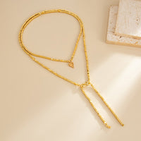 Thumbnail for Charming Heart Pendant Square Seed Beaded Long Chain Necklace - ArtGalleryZen