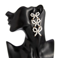 Thumbnail for Charming Pearl Beaded Bowknot Dangle Earrings - ArtGalleryZen