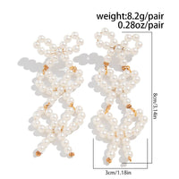 Thumbnail for Charming Pearl Beaded Bowknot Dangle Earrings - ArtGalleryZen