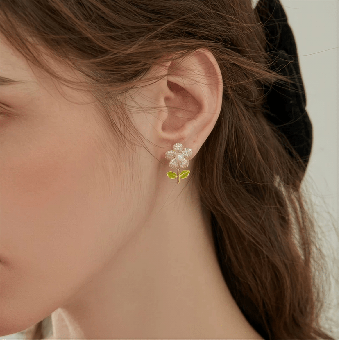 Charming Pearl Inlaid CZ Flower Earrings - ArtGalleryZen