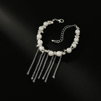 Thumbnail for Charming Pearl Irregular Beaded Chain Tassel Choker Necklace Bracelet - ArtGalleryZen