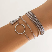 Thumbnail for Chc Multi-Layered Tassel Ring Bracelet Set - ArtGalleryZen