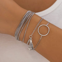 Thumbnail for Chc Multi-Layered Tassel Ring Bracelet Set - ArtGalleryZen