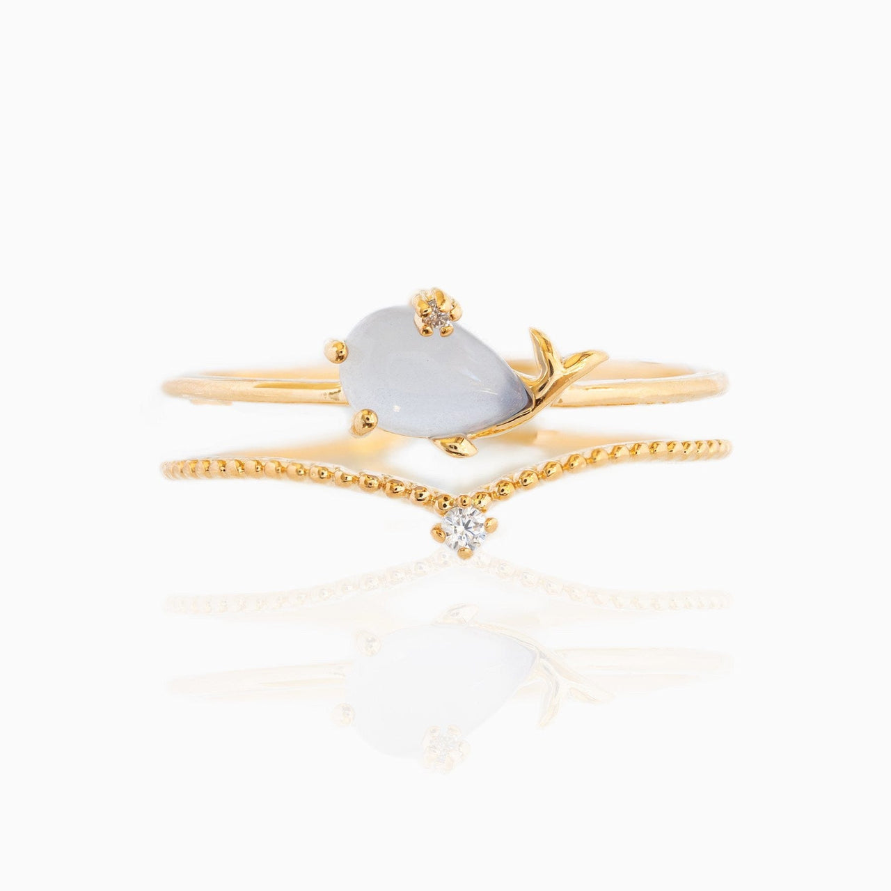 Chic 18K Gold Filled CZ Inlaid Aquarium Ring - ArtGalleryZen