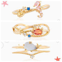 Thumbnail for Chic 18K Gold Filled CZ Inlaid Aquarium Ring - ArtGalleryZen