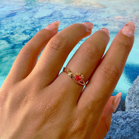 Thumbnail for Chic 18K Gold Filled CZ Inlaid Aquarium Ring - ArtGalleryZen