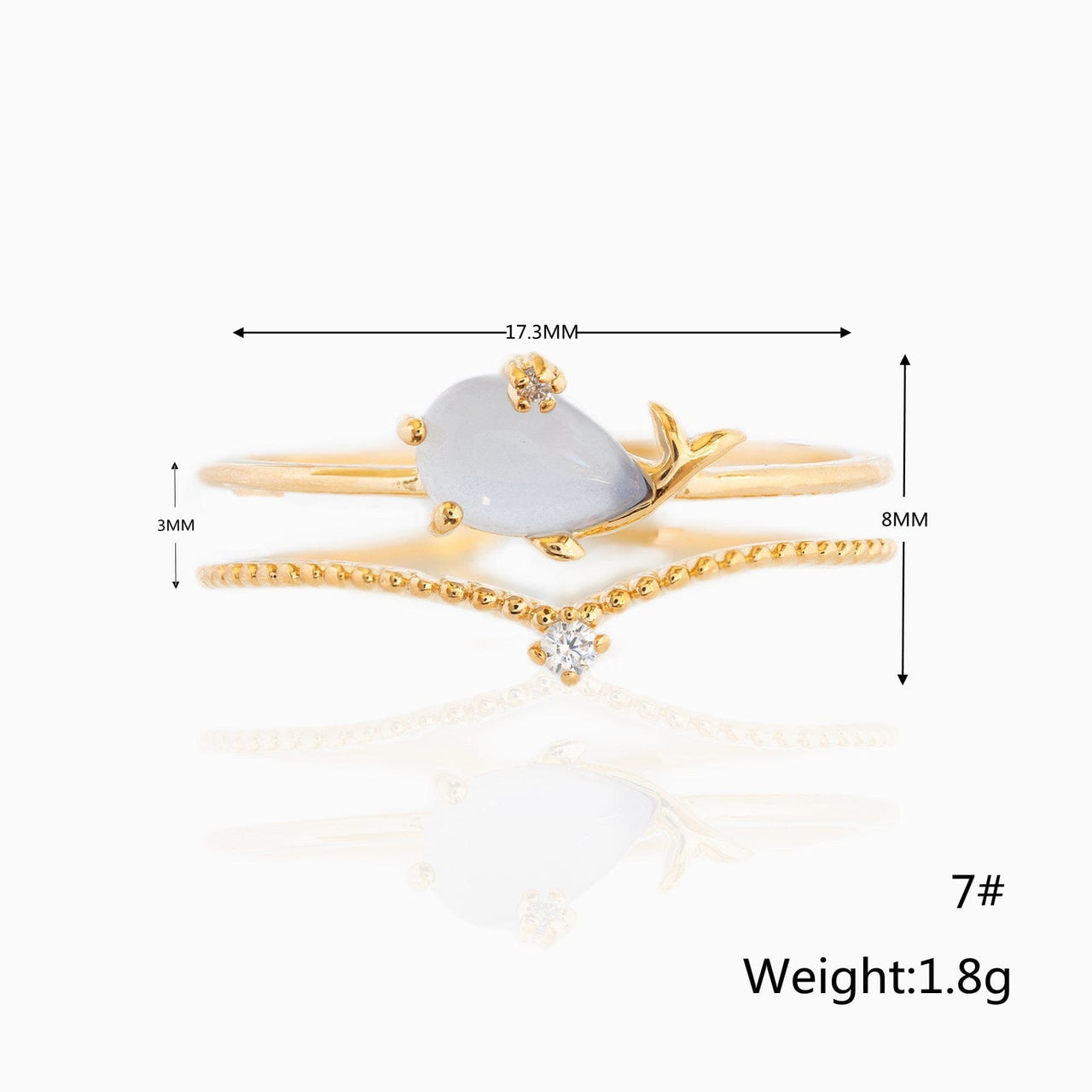Chic 18K Gold Filled CZ Inlaid Aquarium Ring - ArtGalleryZen