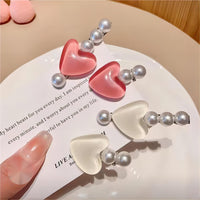Thumbnail for Chic 2 Pieces Crystal Heart Pearl Hair Clips Set - ArtGalleryZen