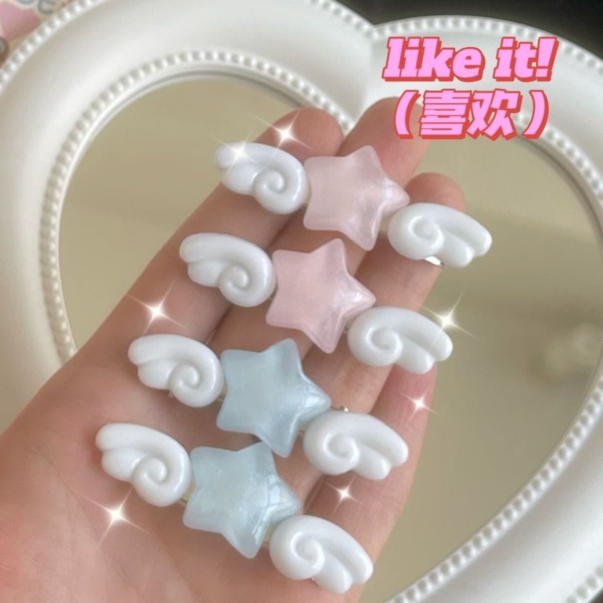 Chic 2 Pieces Star Angel Wings Hair Clips Set - ArtGalleryZen