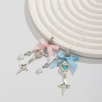 Thumbnail for Chic 2pcs Bowknot Heart Star Keychain Phone Strap Set - ArtGalleryZen