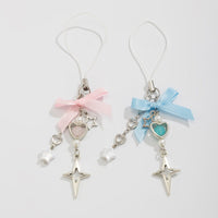 Thumbnail for Chic 2pcs Bowknot Heart Star Keychain Phone Strap Set - ArtGalleryZen
