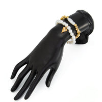 Thumbnail for Chic 2pcs Heart Charm Pearl Irregular Beaded Chain Bracelet Set - ArtGalleryZen
