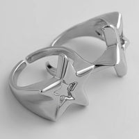 Thumbnail for Chic 2Pcs Hollow Star Open Ring Set - ArtGalleryZen