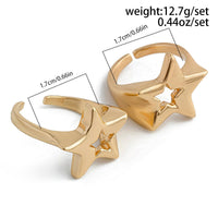 Thumbnail for Chic 2Pcs Hollow Star Open Ring Set - ArtGalleryZen