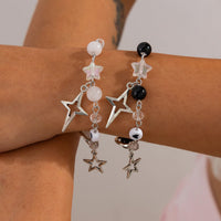 Thumbnail for Chic 2pcs Star Lollipop Charm Agate Crystal Chain Matching Bracelet Set - ArtGalleryZen