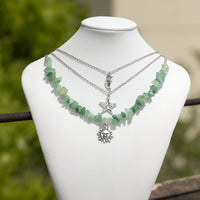 Thumbnail for Chic 3 Pieces Sun Moon Star Tree Pendant Turquoise Stone Necklace Set - ArtGalleryZen