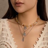 Thumbnail for Chic 3 Pieces Sun Moon Star Tree Pendant Turquoise Stone Necklace Set - ArtGalleryZen