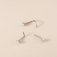 Thumbnail for Chic 3mm Cubic Zirconia Inlaid Titanium Nose Piercing Nose Stud - ArtGalleryZen
