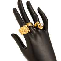 Thumbnail for Chic 3pcs Rhinestone Inlaid Chunky Pleated Ring Set - ArtGalleryZen